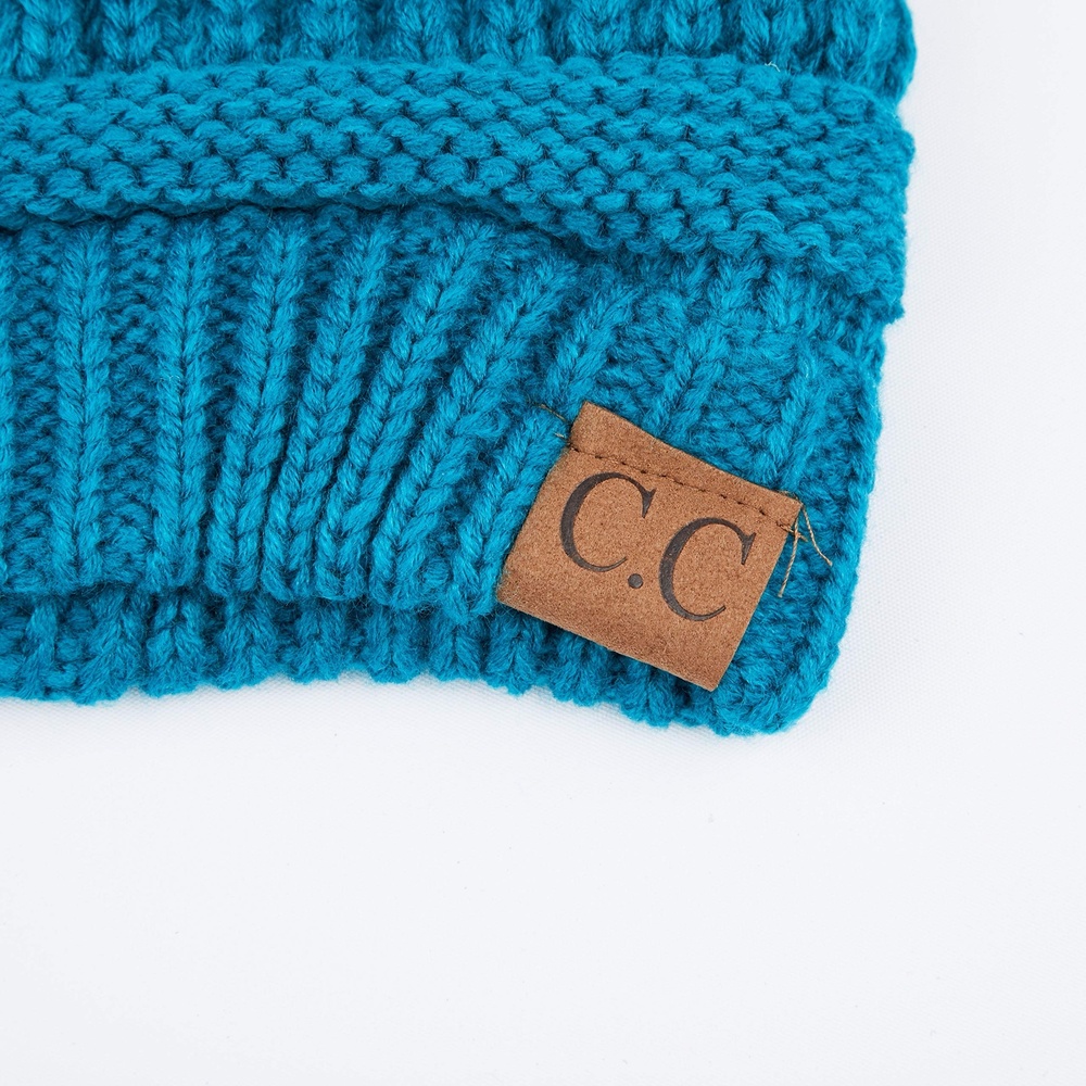 Exclusives Cable Knit Beanie - Thick, Soft & Warm Chunky Beanie | Teal | Size OS - Picture 3 of 3